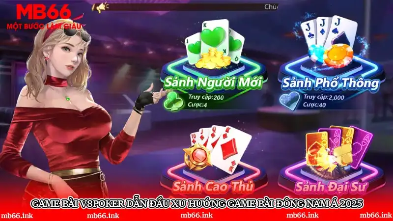 Game bài V8poker dẫn đầu xu hướng game bài Đông Nam Á 2025